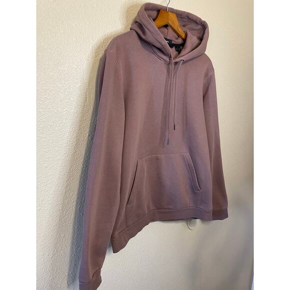 Theory Men’s Purple Pullover Essential Cozy Hoodie W/ Kangaroo Pocket Medium - Picture 11 of 11